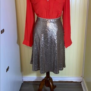 NWT ANN TAYLOR MIDI SEQUIN SKIRT